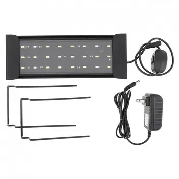 

25x9.5CM 12W 24 LED Aquarium Light + Extendable Brackets Fish Tank Light 2 Mode Water Fishbowl Lights for Fish tank Size 30-50cm