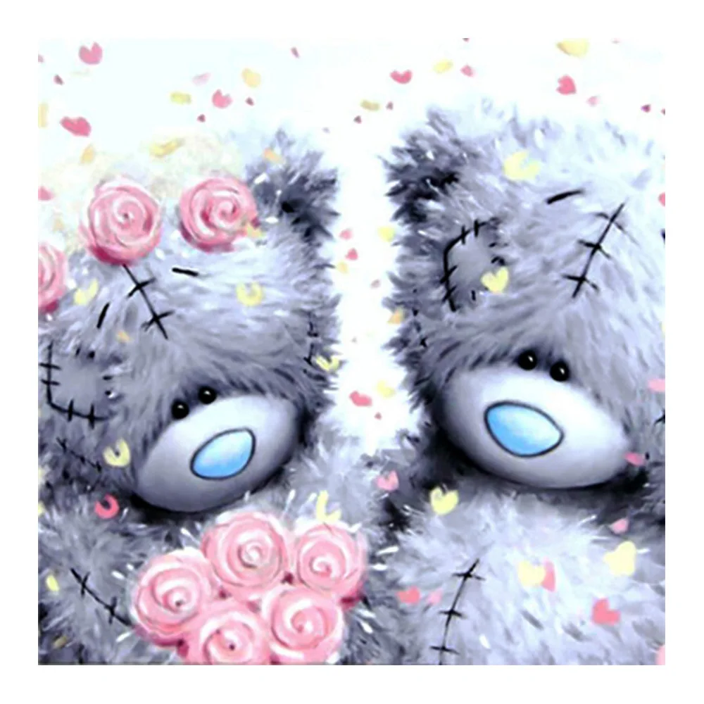 Мультяшный плюшевый мишка партнер Алмазная картина вышивка крестиком Полный