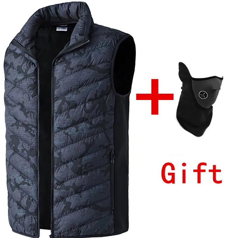  Infrared Electric Heated Vest Men Women Heating Waistcoat Thermal Warm Clothing Feather Vests Hot S