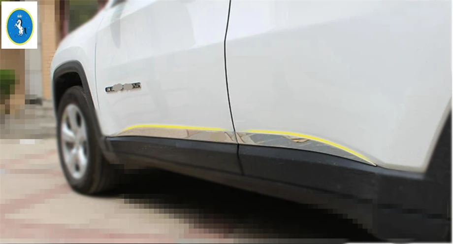 Yimaautotrims авто аксессуары Молдинг двери тела протектор стример крышка отделка наложения полосы для Jeep Компас