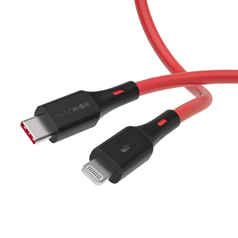 Ceny Blitzwolf BW CL2 2.4A USB typu C do Lightning z certyfikatem MFI data przewody do ładowania PD3.0 ładowarka do telefonu pcv dla iPhone 11 Pro max
