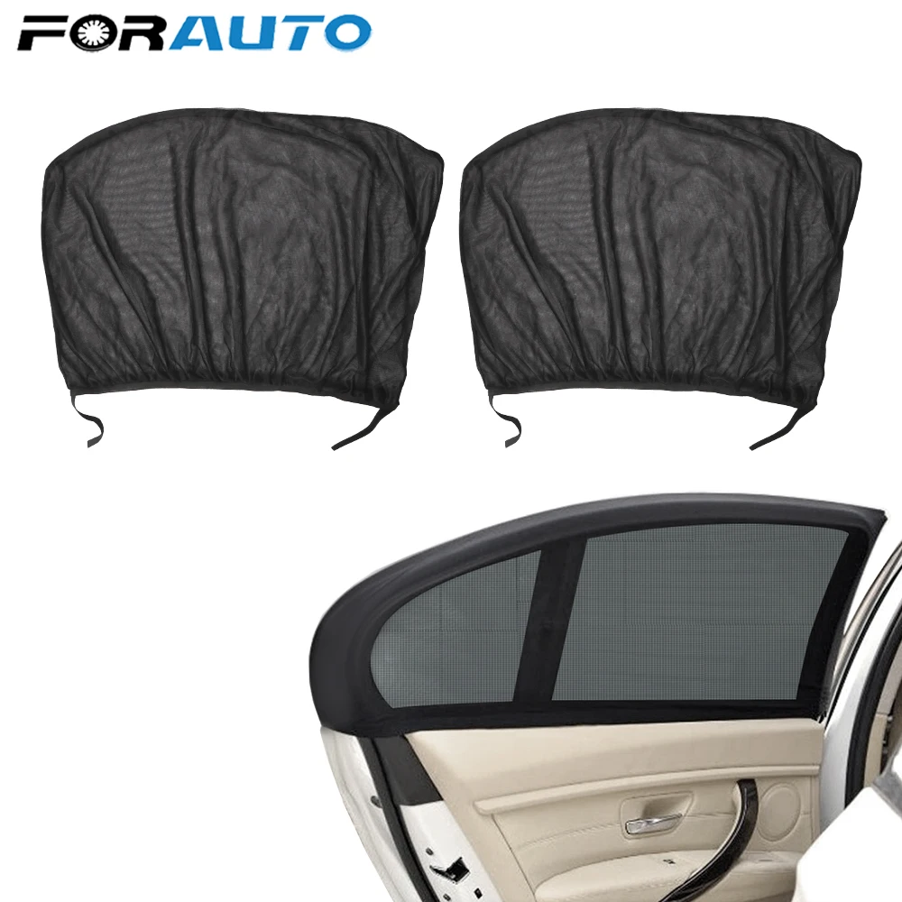 Forauto 2pcs Car Window Cover Uv Protection Shield Sunshade Curtain