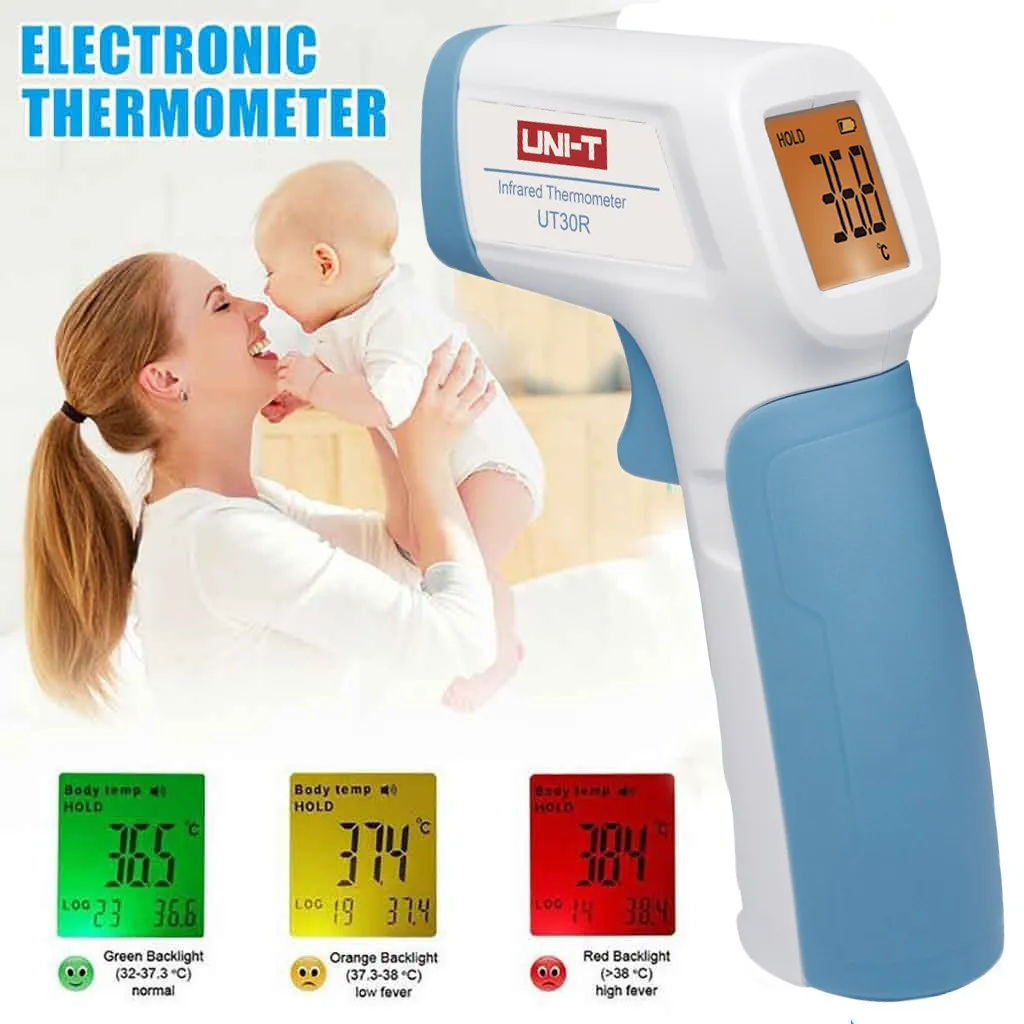 Digital LCD Temperature Meter Body Measurement Forehead Non-Contact Adult Body Fever Children Infrared Thermometer #E