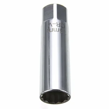 

Silver 14mm Spark Plug Socket Removal Installation Wrench Tool For BMW Nissan