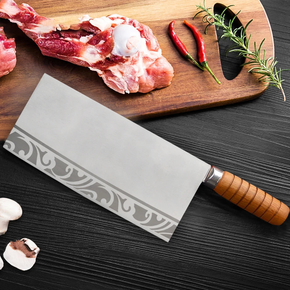 9 дюймов ручной ковки Нержавеющая сталь Кухня ножи с деревянной ручкой китайский