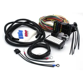 

8 Circuit Universal Wire Harness Muscle Car Hot Rod Street Rod Rat Rod SI-AT52002 Color Wiring Harness