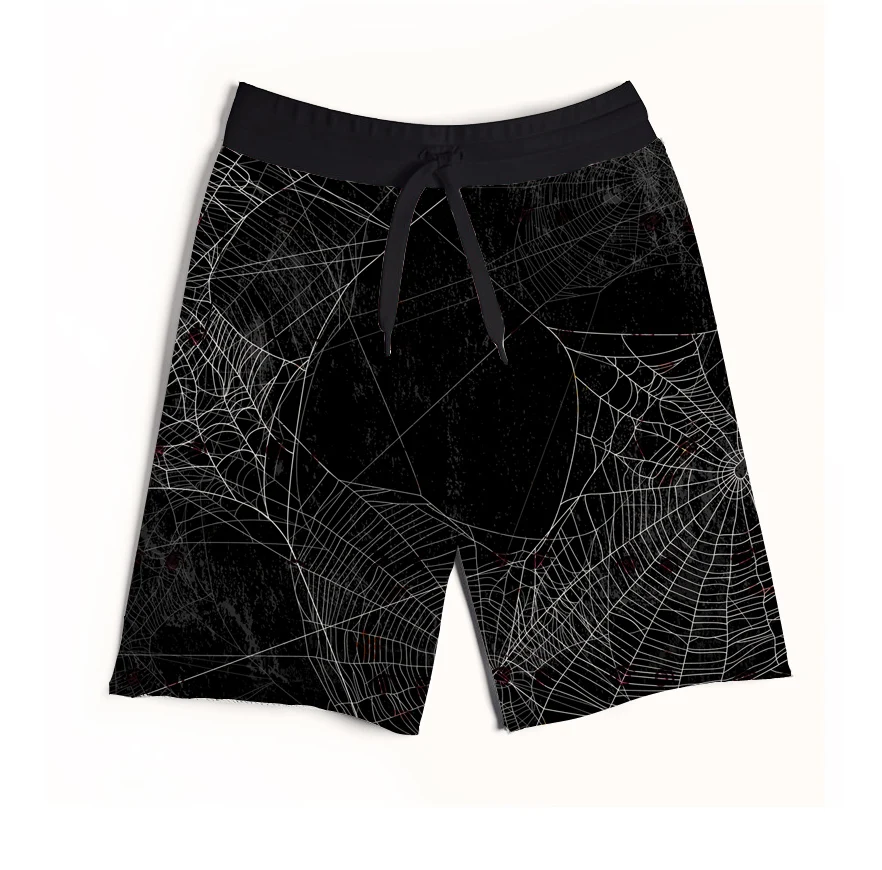 

REAL American US SIZE Spiderweb Sublimation Print Fashion Men Sport Shorts