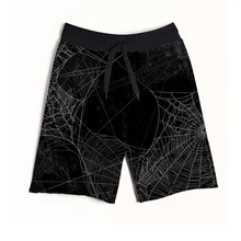 Американский американский размер Spiderweb Хэллоуин 3D сублимационный принт модные мужские спортивные шорты с струной