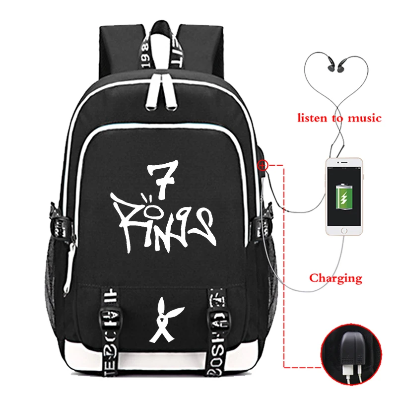Mochila Feminina Ariana большая сумка-рюкзак USB зарядка Рюкзак для ноутбука школьные сумки для подростков девочек мальчиков Большая Парусиновая дорожная сумка - Цвет: 2