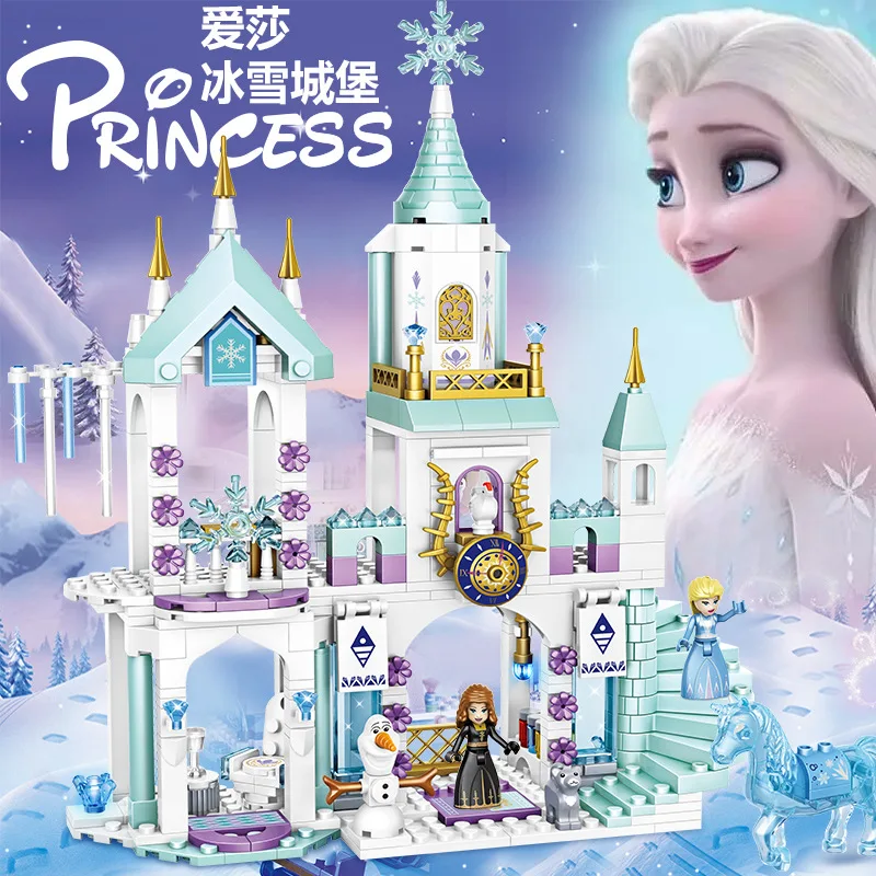 2020 Новый Disney Холодное сердце 360 шт. Принцесса Эльза ледяной Замок принцессы набор