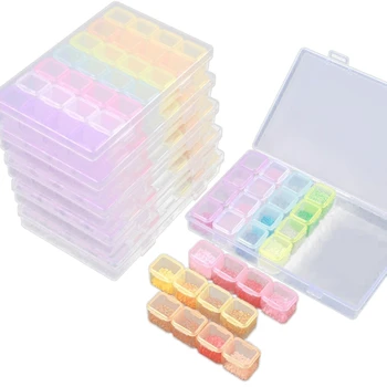 

6 Pack 28 Slots Diamond Embroidery Boxs,Diamond Painting Storage Case For DIY Material Storage Multicolour