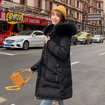 

2019 New Winter Fashion Casual Thick Coats Women Winter Down Jackets Hooded Women Parkas Coat Plus Size 3XL outwear Overcoat