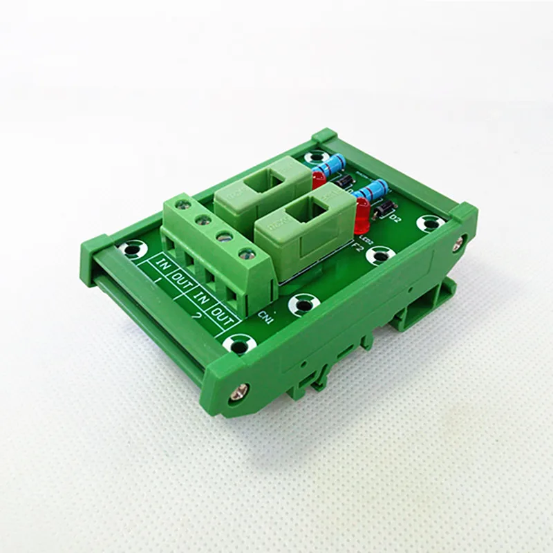 Монтажная плата модуля предохранителя DIN Rail с 2 позициями, держатели предохранителей для предохранителя 5x20 мм(DxL
