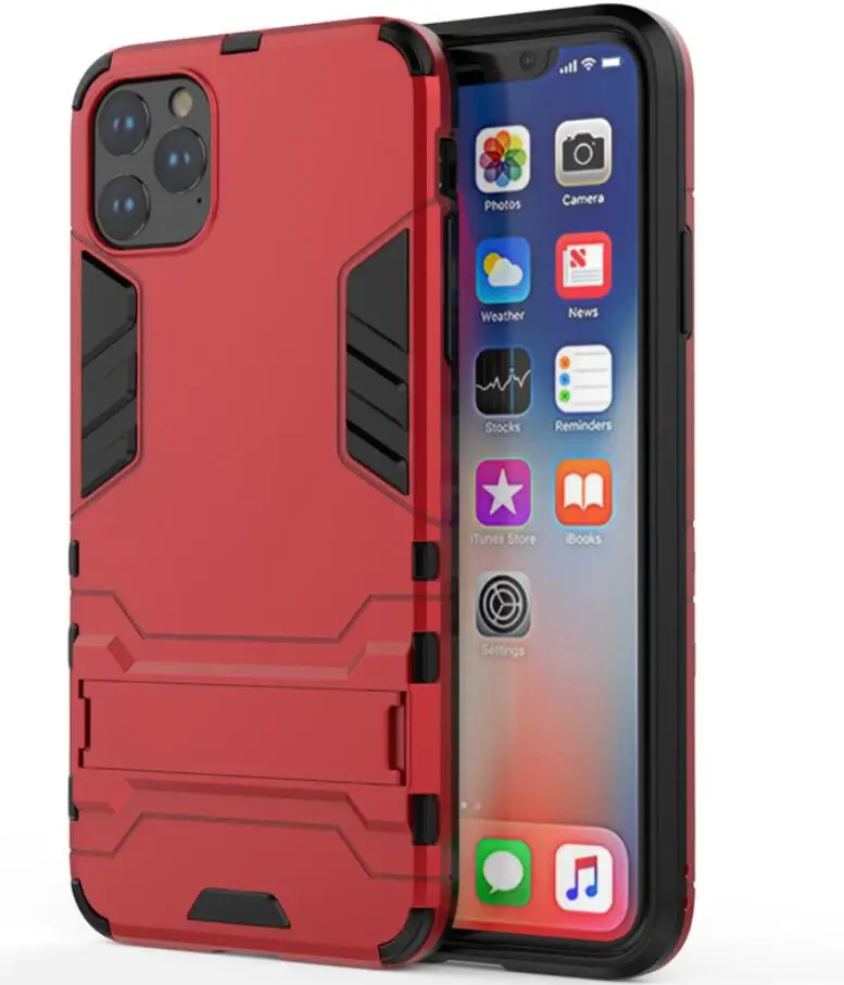 Чехол для iPhone 11 Pro, резиновый чехол-броня для робота, Жесткий Чехол для задней панели телефона из поликарбоната для iPhone 11 Pro max, защитный чехол для iPhone 11 - Цвет: Красный
