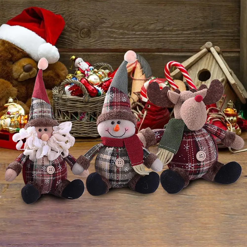 Рождественская плюшевая кукла Санта Снеговик Олень в форме подвесные куклы Рождественская елка кулон витрина украшения Рождественские украшения для дома