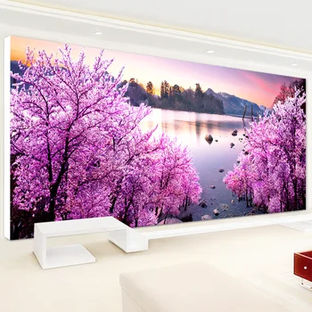 

RAILONCH 5D DIY Diamond Painting Full Drill Cherry tree Embroidery Cross Stitch Mosaic Landscape Painting christmas decorations