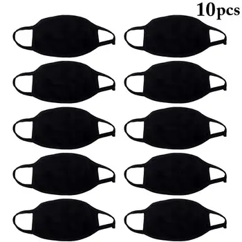 

10pcs/set Solid Color Breathable Mouth Mask Unisex Dustproof PM2.5 Mask Cotton Face Mouth Cover Clothing Accessories For Outdoor
