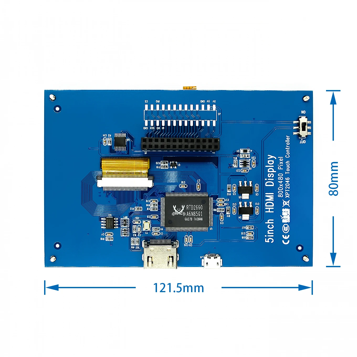  LCD module Pi TFT 5 inch Resistive Touch Screen LCD shield module HDMI interface for Raspberry Pi A