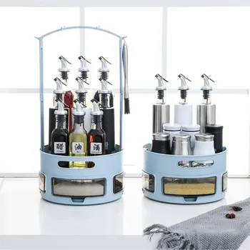 

Multifunctional 360-degree Rotating Round Rotating Drawer Makeup Storage Box Cosmetics Kitchen Non-slip Shelf^