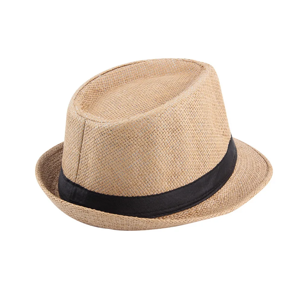 Модные соломенные солнцезащитные очки унисекс Fedora Мужская Гангстерская шляпа Соломенная Панама Стиль упаковка путешествия