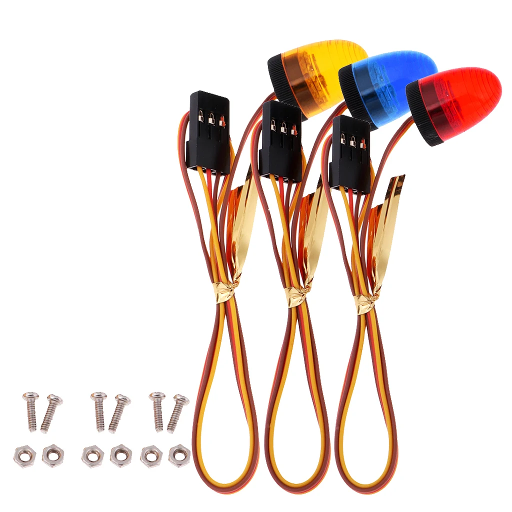 RC Car Rock Crawler Buggy Model Accessory 3CH LED Police Light Lamp
