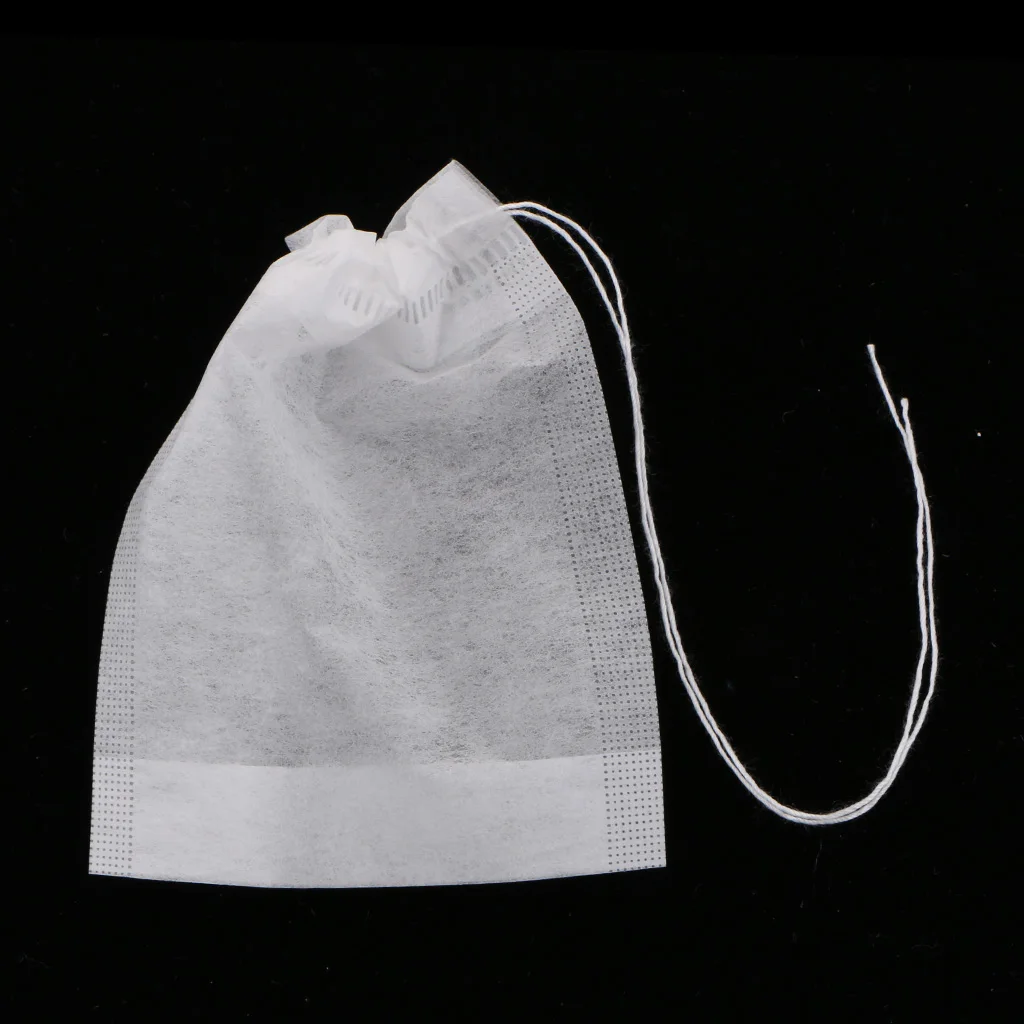 100 Pcs Teabags Filter Disposable Empty Scented Tea Bags with Drawstring Tea Infuser Medcine Bag for Herb Loose Tea Bolsas de te