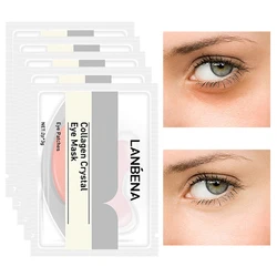 24K Gold Eye Mask Collagen Eye Patches Skin Care Dark Circle Puffiness Eye Bag Anti-Aging Wrinkle Firming 10PCS=5 Pairs