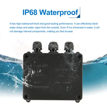 

Electrical Shell Cable Connector Wire External Terminal IP68 Waterproof 3 Way Flame Retardant Outdoor Junction Box Home