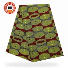 SISI настоящий хлопчатобумажная африканская ткань воск Африканский стиль Гарантировано натуральный воск Анкара печать воск 6 ярдов