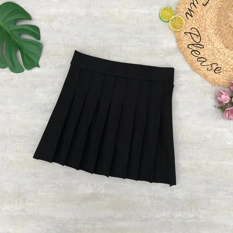 black Женские мини юбки, Осень-зима, клетчатые юбки, Harajuku, плиссированные короткие юбки, консервативный стиль, шерсть, Cassimere Jupe Femme - Цвет: black