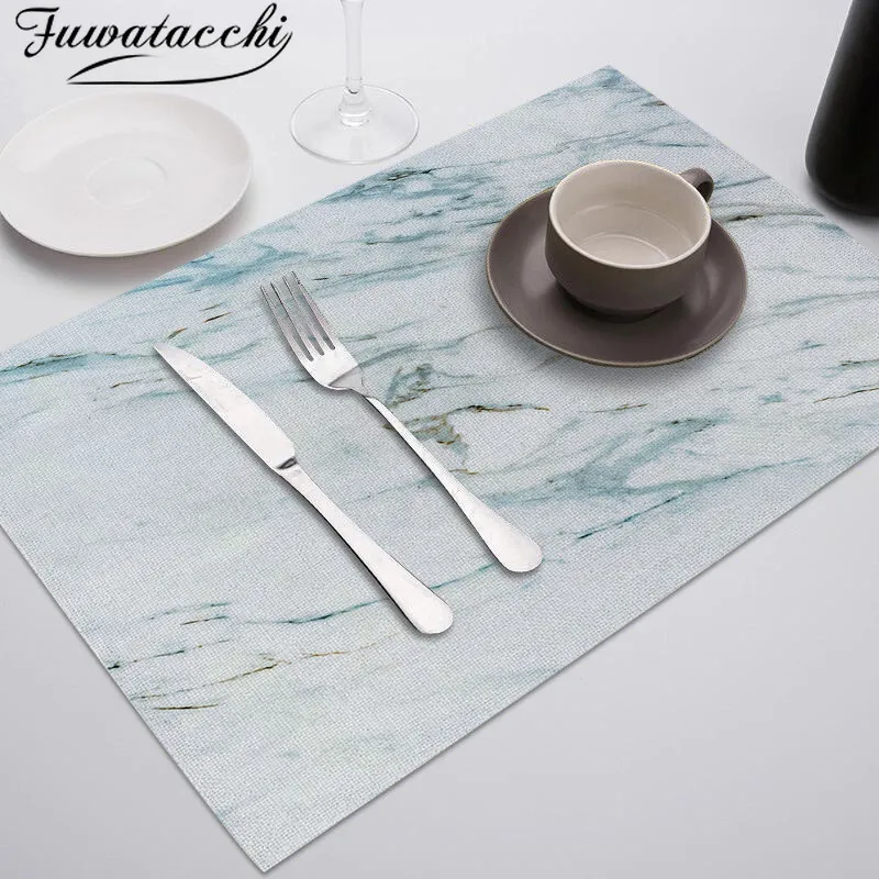

Fuwatacchi Colorful Decor Tableware Durable Dinner Table Placemat Tea Party Kitchen Accessories Bowl Cup Pads Drink Coasters