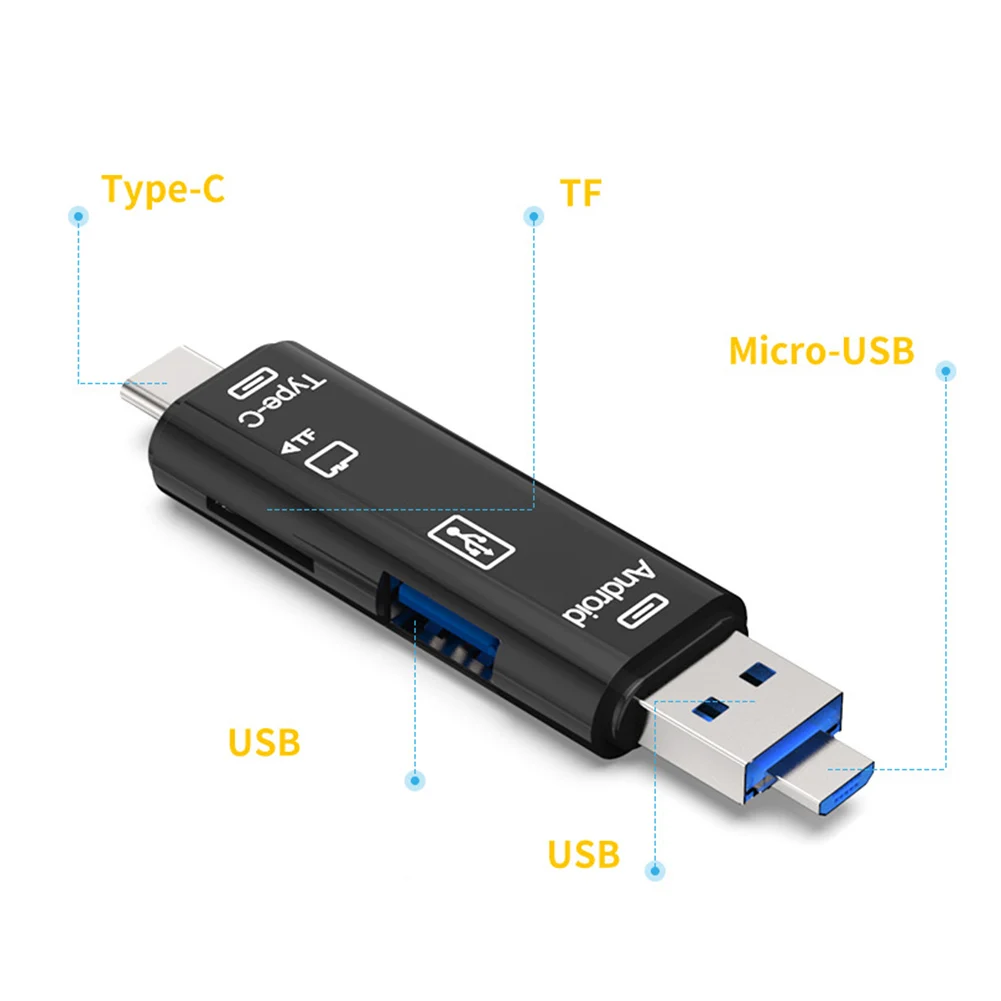 Высокоскоростной Micro USB TF Универсальный 3 в 1 type-c кардридер для Android расширение компьютера Android OTG
