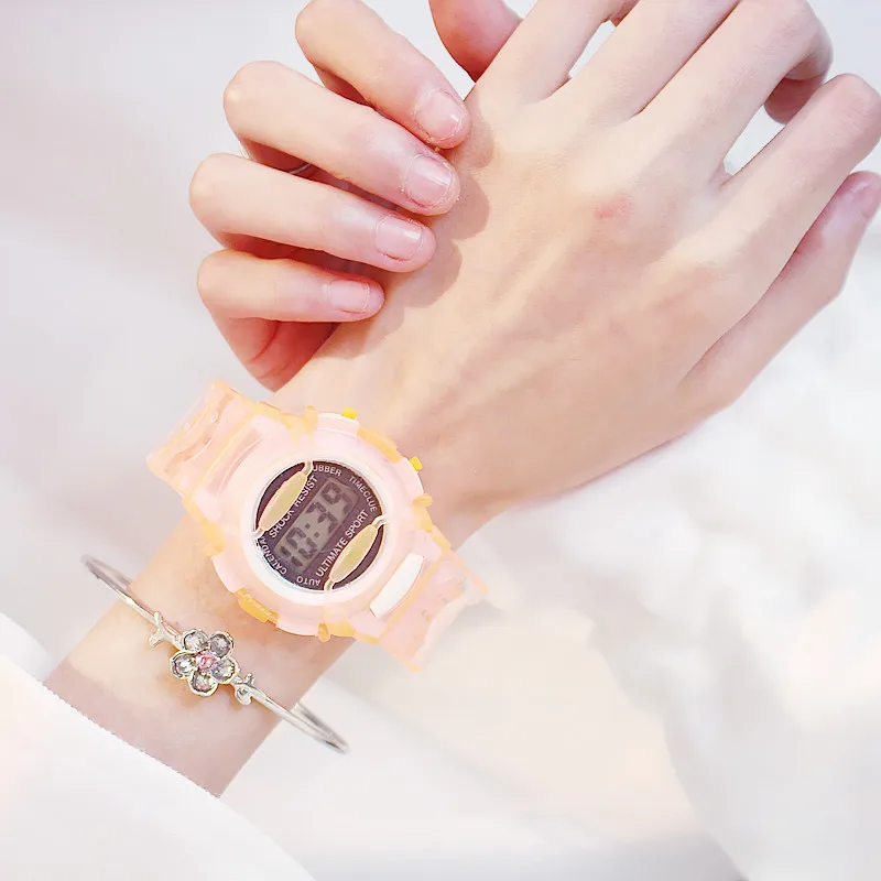 

Hot Korean Version Of The Simple Electronic Sports Watch Digital Child Wrist Clock Students watch Best Birthday Gift