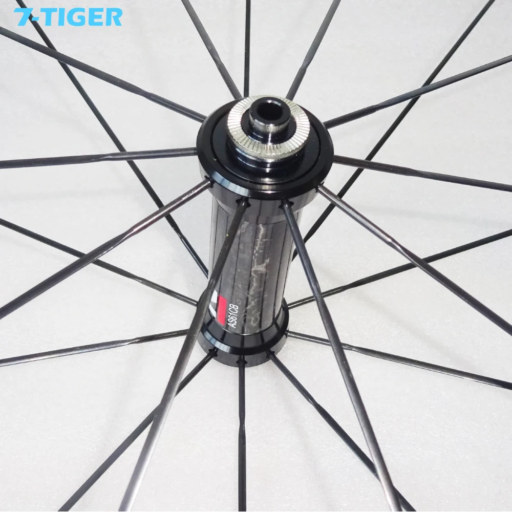 7-Tiger AS61CB FS62CB road bicycle wheelset 700c carbon fiber wheels 50mm deep 25mm wide clincher tubular tubeless sapim xc-ray