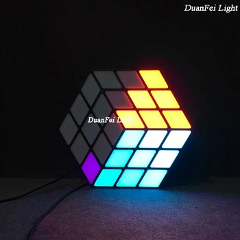 

8 pcz LED 3D Magic Cube Wall acrylic RGB lyre colorful backdrop light for dj club disco wedding event