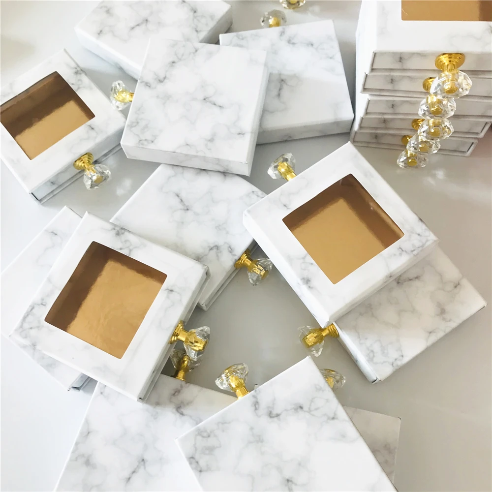marble color 10 шт. мраморная коробка для ресниц розовая упаковочная коробка поддельные 3d норковые ресницы Коробки искусственные cils полоса Алмазный Магнитный чехол пустой - Цвет: marble color