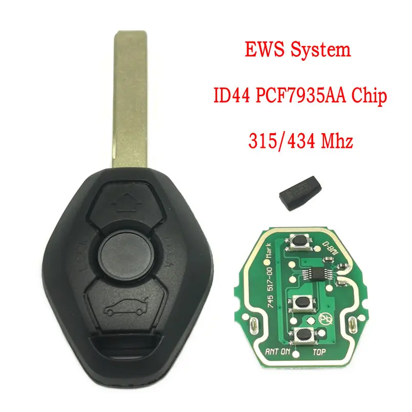 DATONG WORLD CAR REMOTE CONTROL KEY FOR BMW E38 E39 E46 1 3 5 7 SERIES 433 MHZ ID44 CHIP PCF7935 AUTO SMART KEY WITH LOGO