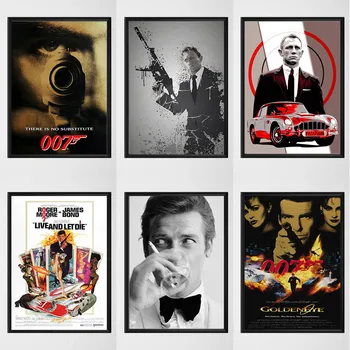 James Bond 007-pósteres de pintura en lienzo e impresiones, arte de pared, foto decorativa para decoración del hogar, Cuadros, Cuadros
