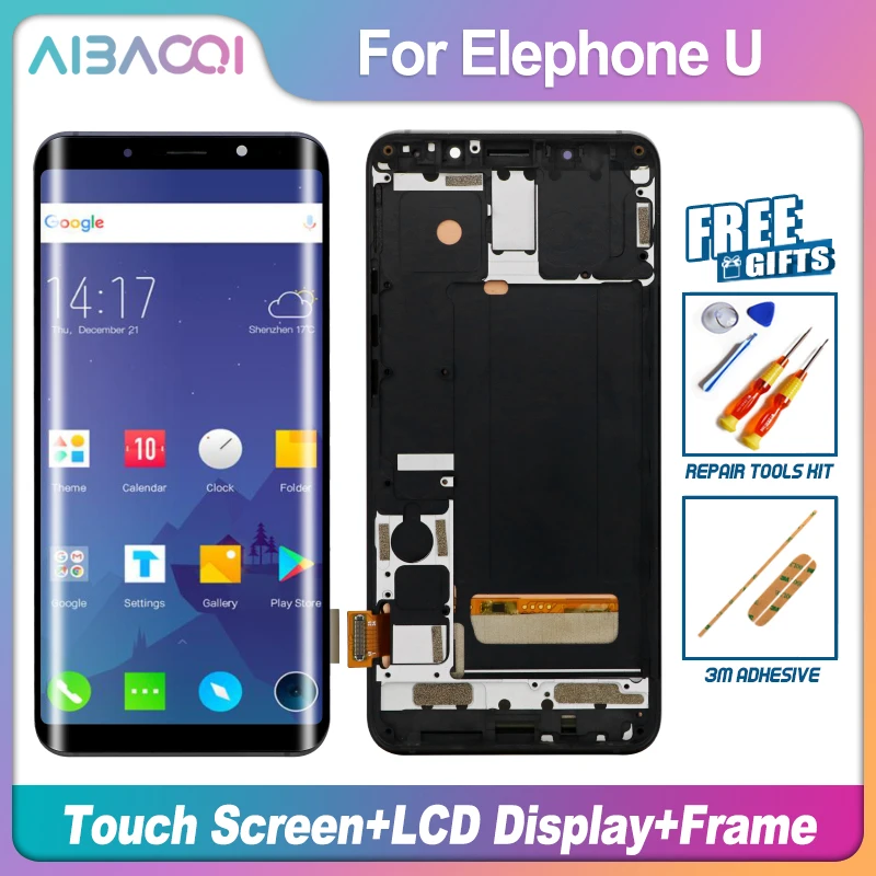 AiBaoQi 5,99 дюймов сенсорный экран+ 2160X1080 ЖК-дисплей+ рамка в сборе Замена для Elephone U/U Pro модель телефона