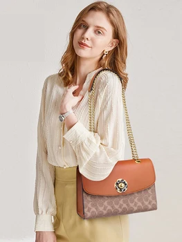 

2020Camellia lock Shoulder Bag Fashion Women Retro Crossbody Bags High Quality Handbag Luxury Brand Flower Printed Messenger Bag