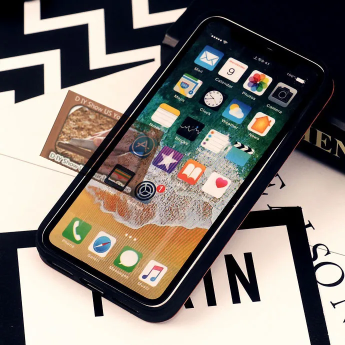 Protective Cover Natural Wood Carved Phone Fitted Case TPU for iPhone XS Max (31)