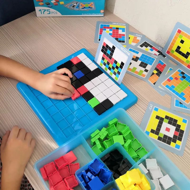 Montessori Mosaic Puzzle Toys Mushroom Nail Puzzle DIY Puzzle Blocks Set Creative Jigsaw Board Children Education Learning Toys 4