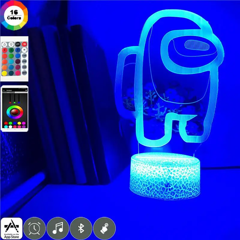

Hot Friends Game Among us LOGO 3D Illusion Desktop Lamp Coffee Table Decor LED Sensor Lights Atmosphere Bedside Night Lamps