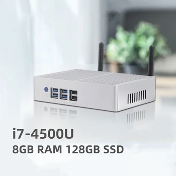 

XCY Mini PC Intel Core i7 4500U 8GB RAM 128GB SSD Windows 10 300Mbps Wi-Fi Gigabit Ethernet 8xUSB Personal Computer System Unit