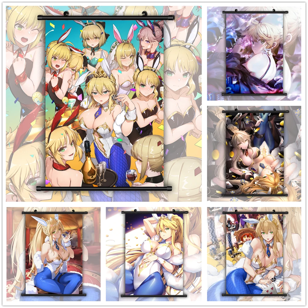 Fate Grand Order Saber Lancer Artoria Pendragon Аниме Манга настенный плакат свиток | Дом и сад