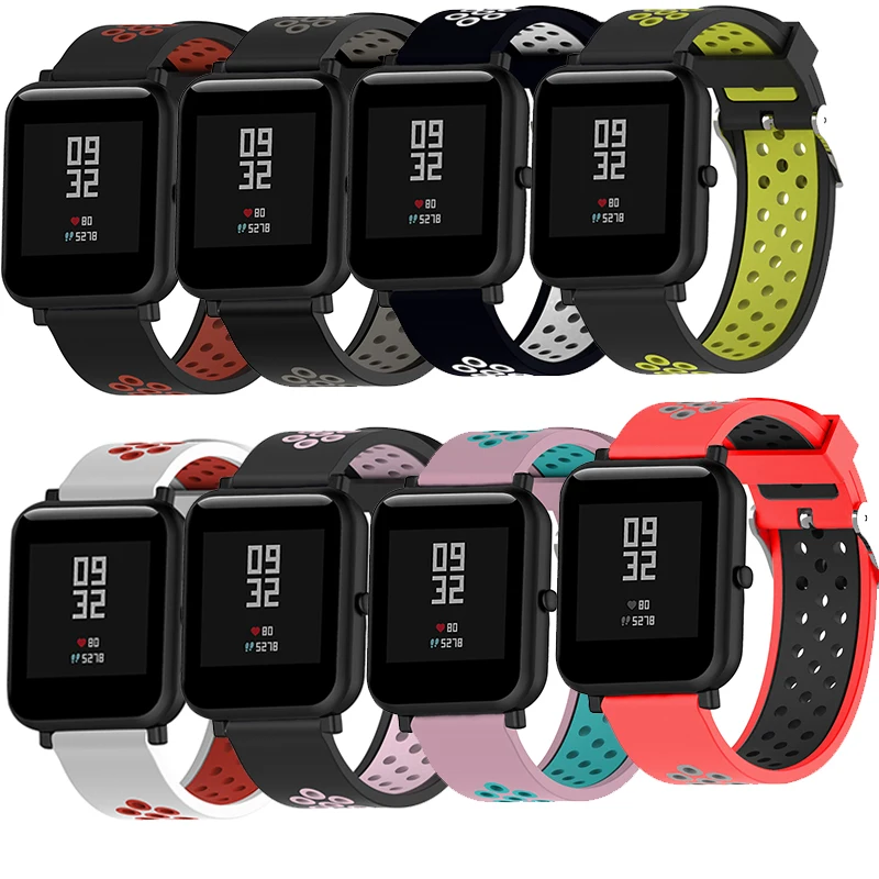 BOORUI 20 мм 22 мм ремешок Amazfit pace силиконовый ремешок для xiaomi amazfit bip mijia кварцевый Garmin Forerunner 645 Vivoactive 3