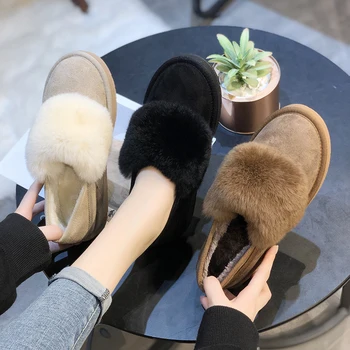 

Winter Shoes Ankle Boots for Womens Platform Female Fur Boots Non-Slip Fashion Female Shoes Women Boots Furry Snow Boots U11-24
