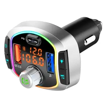 QC3.0急速充電車MP3プレーヤーbluetooth 5.0 fmトランスミッタledバックライトカーラジオ用のbluetoothアダプタのiphone電話