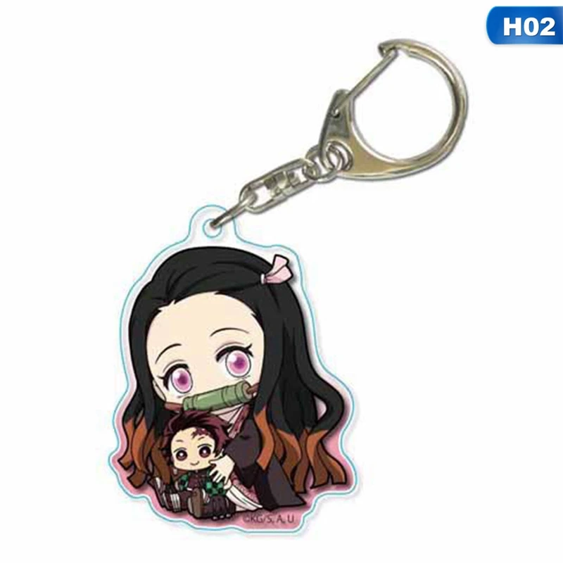 KEY4335H02 Аниме демон убийца: Kimetsu no Yaiba акриловый брелок для ключей Косплей Аниме Подарки - Цвет: KEY4335H02