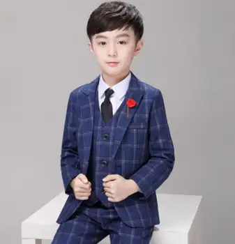 

2019 Wedding Boys Suits Kids Clothes Toddler Formal Kids Blazers Children'S Wear Vest + jacket + Trousers Boys Outfit Customer